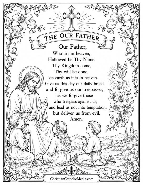 Our Father Catholic Coloring Page (Free Printable PDF)