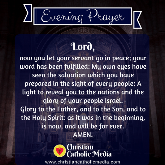Evening Prayer Catholic Sunday 8-2-2020