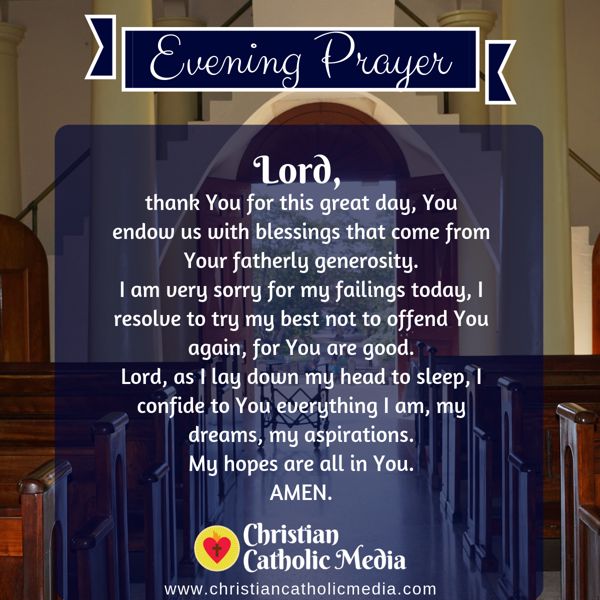 Evening Prayer Catholic Saturday 8-3-2019