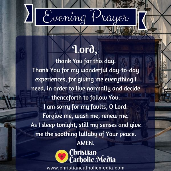 Evening Prayer Catholic Saturday 9-7-2019