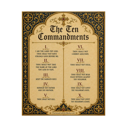 Rolled Poster — The Ten Commandments Vintage Scripture Wall Art