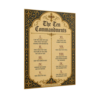 Rolled Poster — The Ten Commandments Vintage Scripture Wall Art