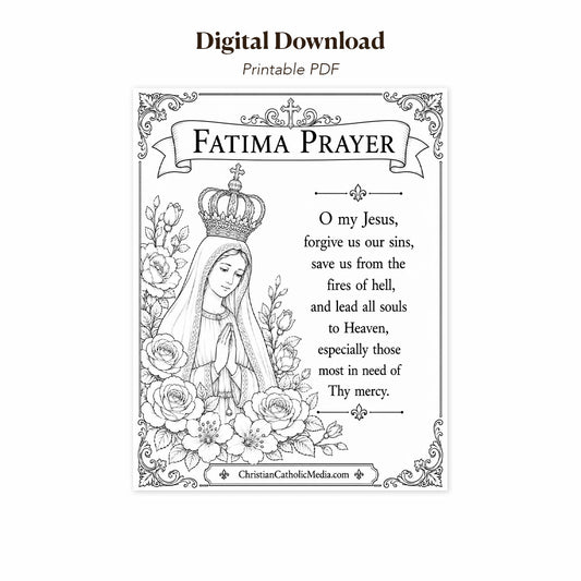 Digital Download – Fatima Prayer Printable Catholic Coloring Page